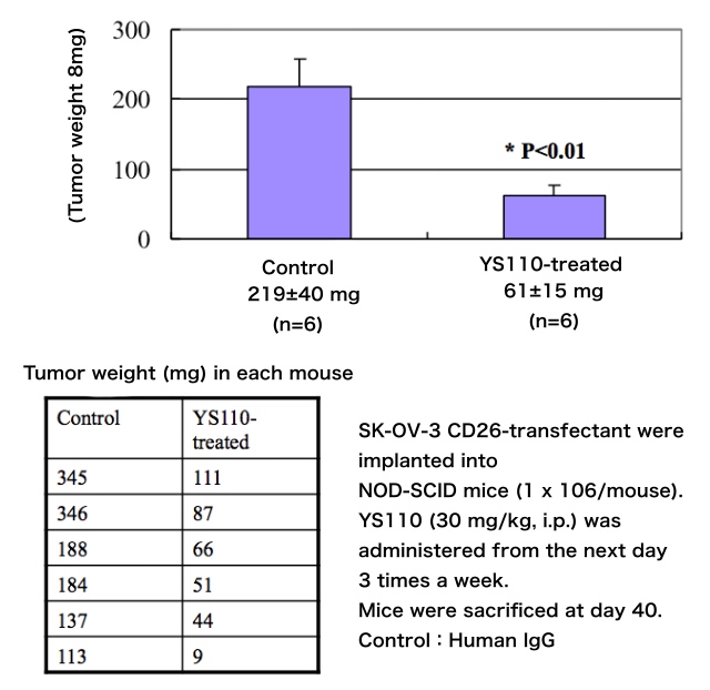 YS110 in pre-
            clinical studies - Ovarian cancer